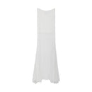 WHITE KNIT MERMAID HEM STRAPLESS DRESS