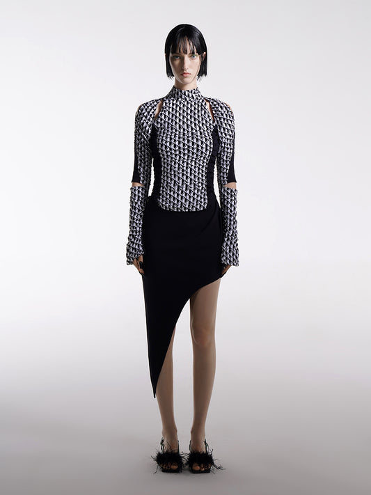 ASYMMETRIC PENCIL SKIRT